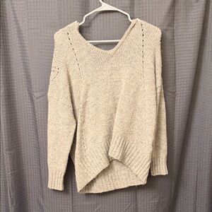 American Eagle Outfitters Beige V-Neck Sweater